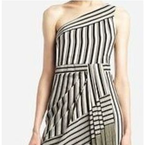 BCBGMaxAzria One Shoulder Striped Stevie Dress